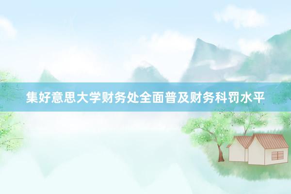 集好意思大学财务处全面普及财务科罚水平